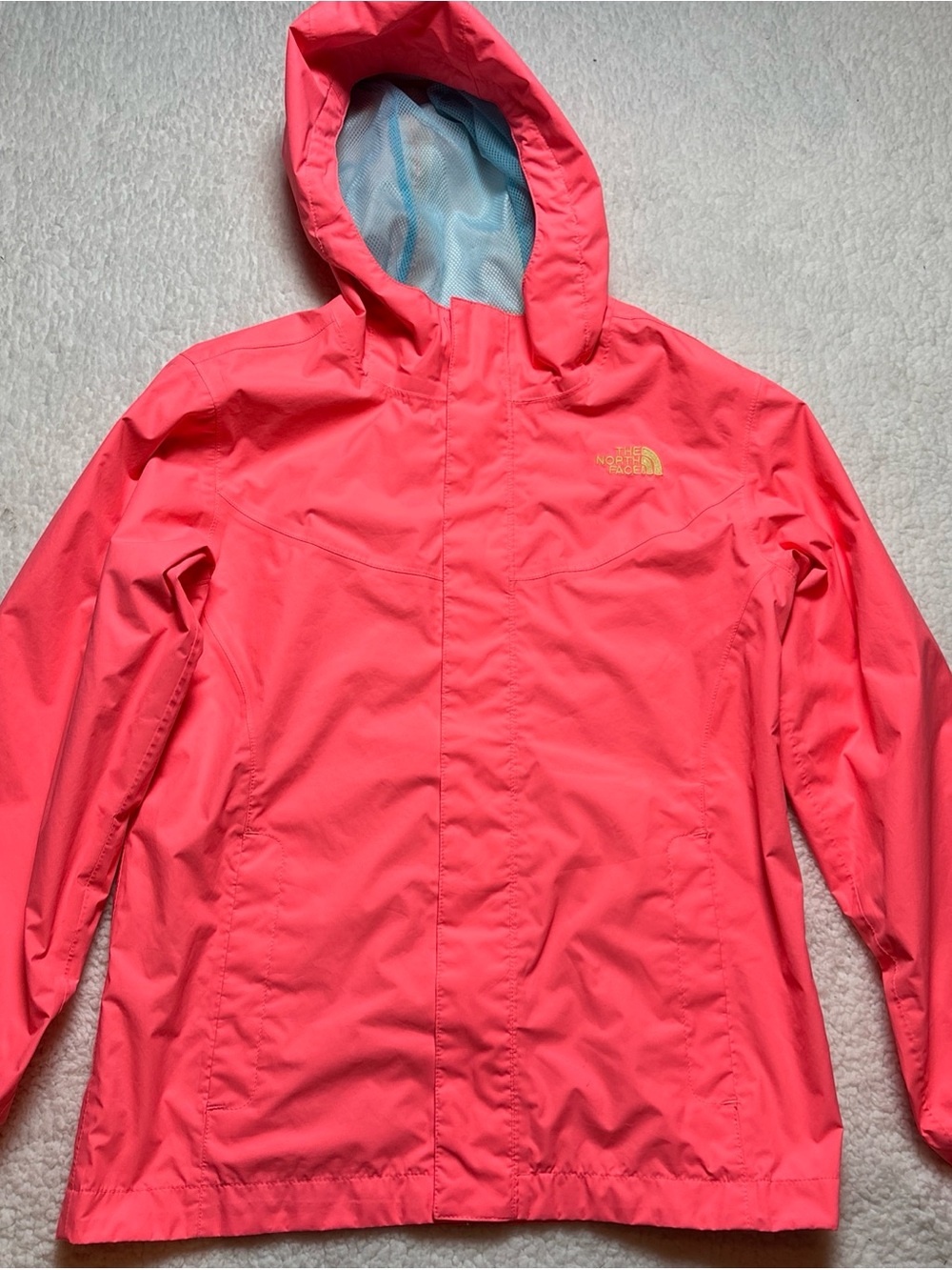 The North Face Rain Jacket Girls L HyVent Hooded Waterproof Zip Up Shell Coat